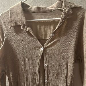 Button down loose fitting shirt!